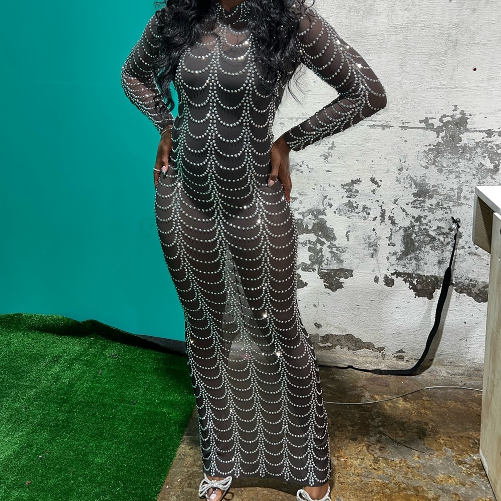 Black Rhinestone Dress. - Picture 7 of 7